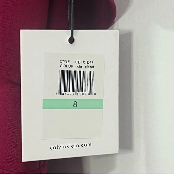 Calvin Klein Burgundy Ruffle Sleeves Sheath Dress US 8 Professional Dress - Picture 5 of 8